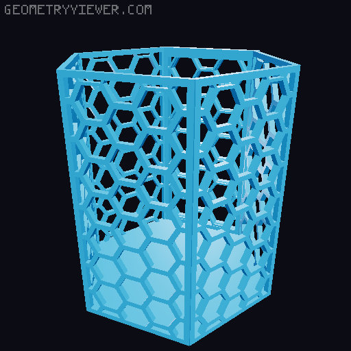 HSW hexagonal baskets v2 with full bottom 3D model thumbnail