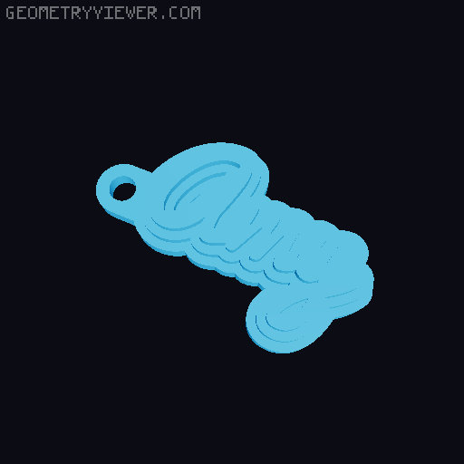 Customizable name keychain / tag 3D model thumbnail