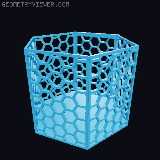 HSW hexagonal baskets v2 with full bottom 3D model thumbnail