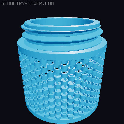 FAST Print In-Spool Desiccant (Silica Gel) Container - Bottoms with threads cropped 3D model thumbnail