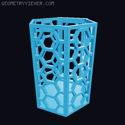 HSW hexagonal baskets v2 with full bottom 3D model thumbnail