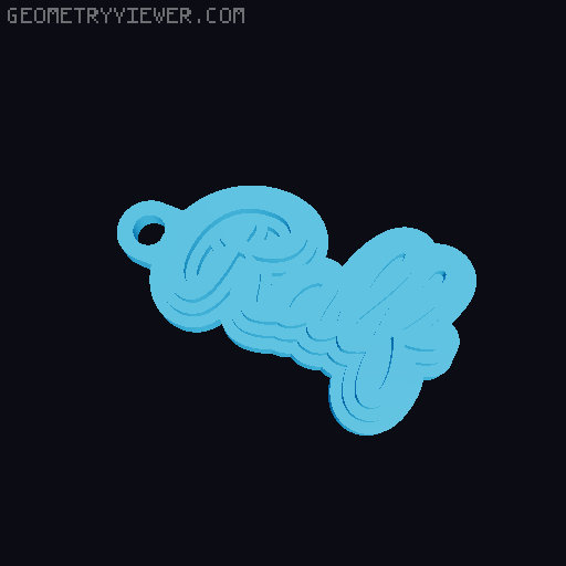 Customizable name keychain / tag 3D model thumbnail