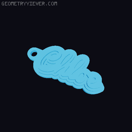 Customizable name keychain / tag 3D model thumbnail