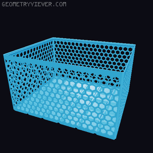 Gridfinity Hex Bins Light all sizes 3D model thumbnail