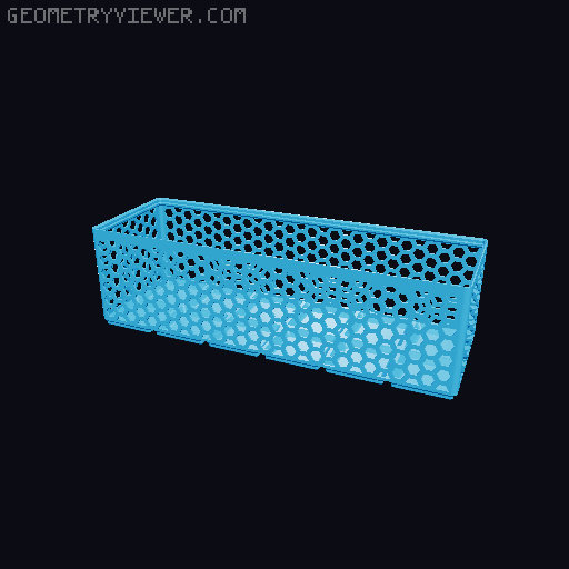 Gridfinity Hex Bins Light (rotated grid) all sizes 3D model thumbnail