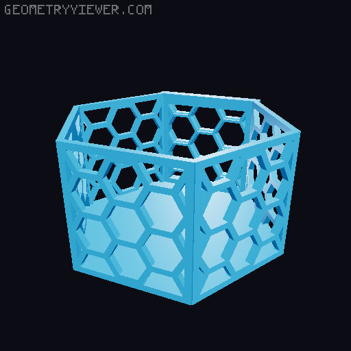 HSW hexagonal baskets v2 with full bottom 3D model thumbnail