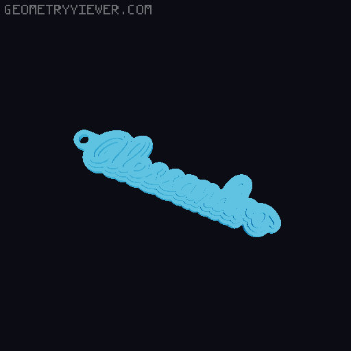 Customizable name keychain / tag 3D model thumbnail