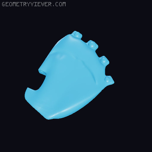 Poseable articulated hand model 3D model thumbnail