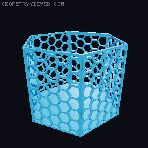 HSW hexagonal baskets v2 with full bottom 3D model thumbnail