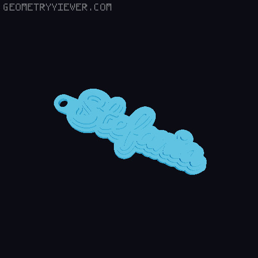 Customizable name keychain / tag 3D model thumbnail