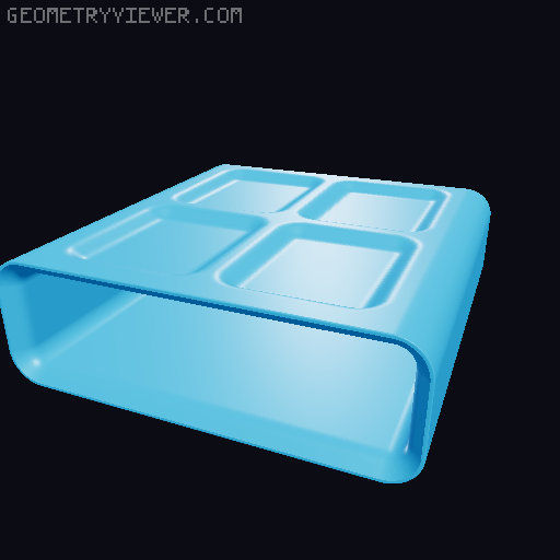 Stackable paper box 3D model thumbnail