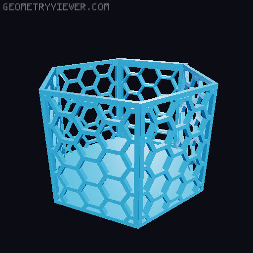 HSW hexagonal baskets v2 with full bottom 3D model thumbnail