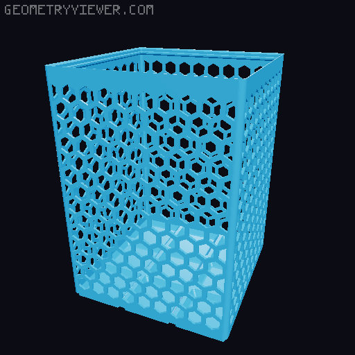 Gridfinity Hex Bins Light all sizes 3D model thumbnail