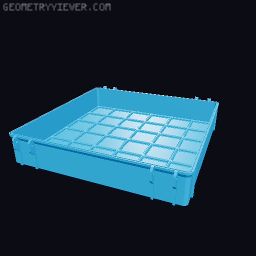 Rugged Gridfinity Box (Parametric) 3D model thumbnail
