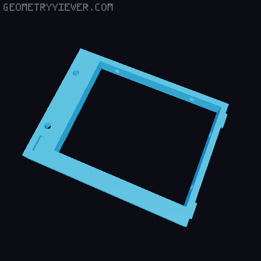 ATX basic open pc case / test bench 3D model thumbnail