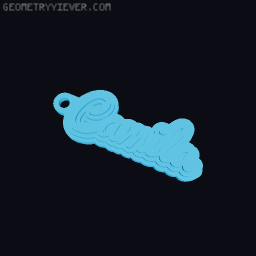 Customizable name keychain / tag 3D model thumbnail