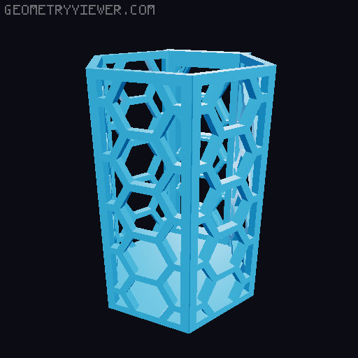HSW hexagonal baskets v2 with full bottom 3D model thumbnail