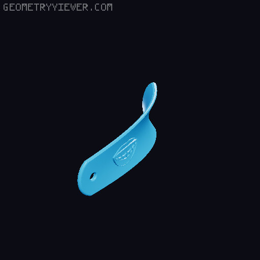 A shoehorn -- the kind with teeth 3D model thumbnail