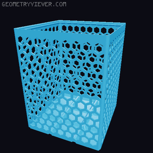 Gridfinity Hex Bins Light all sizes 3D model thumbnail