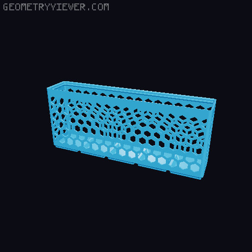 Gridfinity Hex Bins Light all sizes 3D model thumbnail