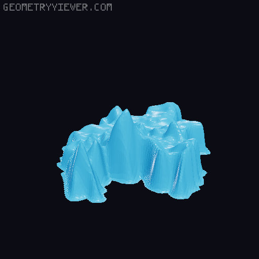 Topographic World Map 3D model thumbnail