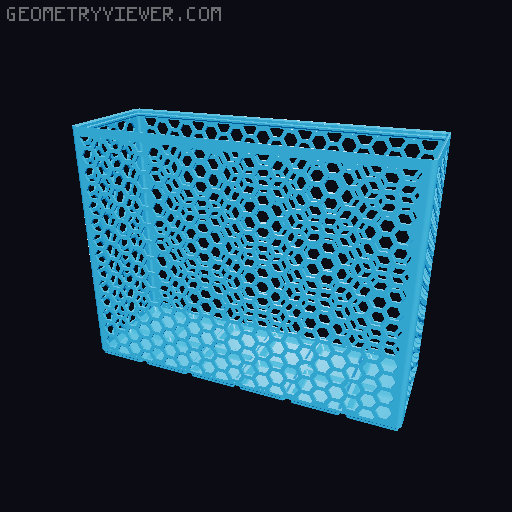 Gridfinity Hex Bins Light (rotated grid) all sizes 3D model thumbnail
