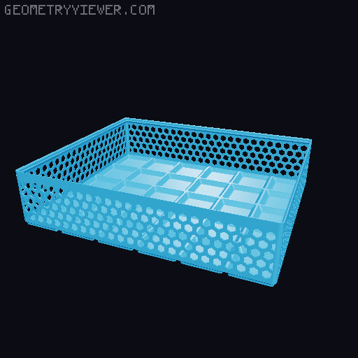 Gridfinity Hex Bins Light all sizes 3D model thumbnail