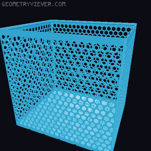 Gridfinity Hex Bins Light all sizes 3D model thumbnail