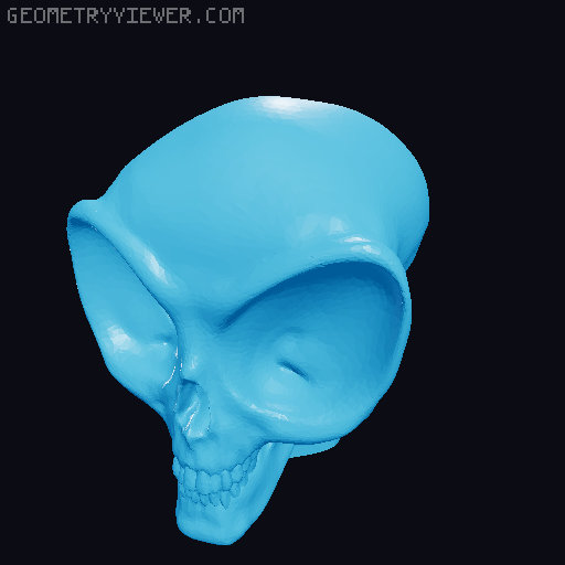 Alien Skull Bust 3D model thumbnail