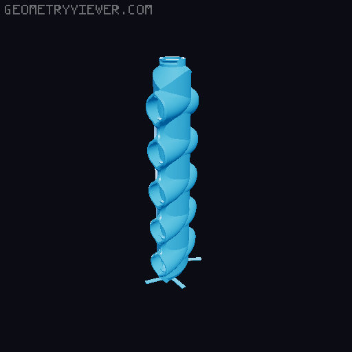 V10 Engine Turbocharged working belt driven Model (printer optimized) 3D model thumbnail