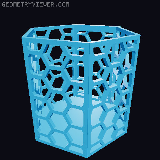 HSW hexagonal baskets v2 with full bottom 3D model thumbnail