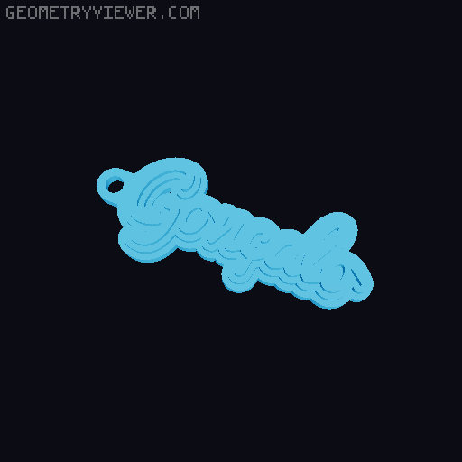 Customizable name keychain / tag 3D model thumbnail