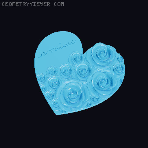Customizable Heart Box with Roses (Jewelry & Gift Box). UPDATED! 3D model thumbnail