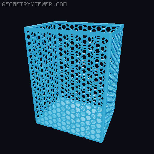 Gridfinity Hex Bins Light (rotated grid) all sizes 3D model thumbnail
