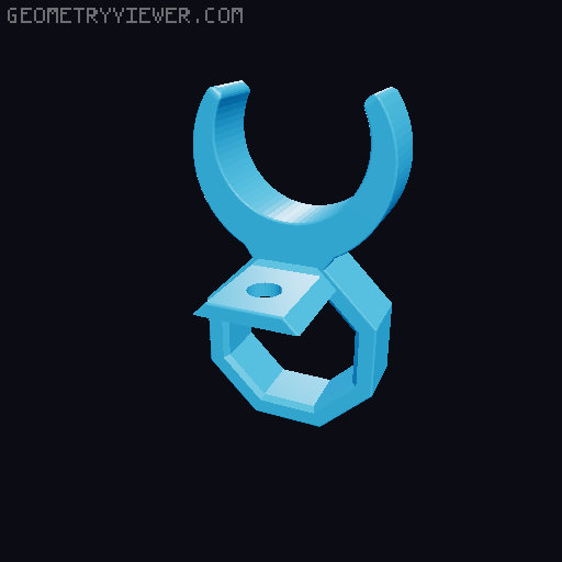 Pipe Clip for Round Bar Connector to Clamb Rods with Different Sizes 3D model thumbnail
