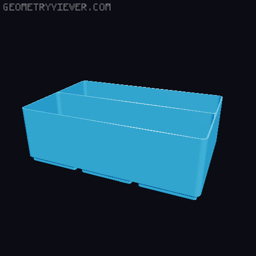 Gridfinity Refined No Lip Bins 3D model thumbnail