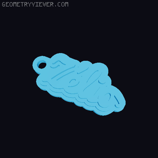 Customizable name keychain / tag 3D model thumbnail