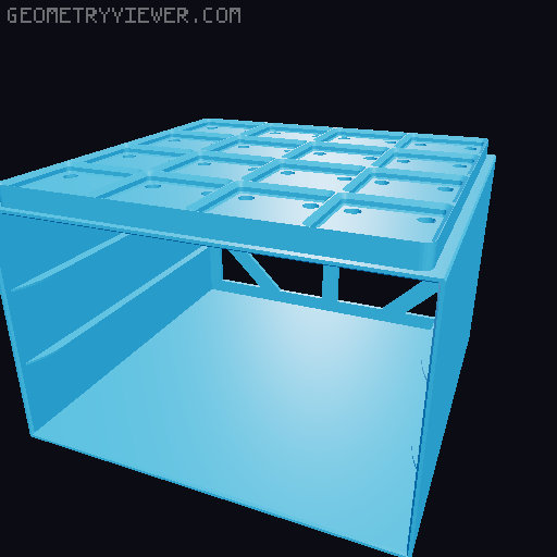 Gridfinity Drawers Chest 4x4 3D model thumbnail