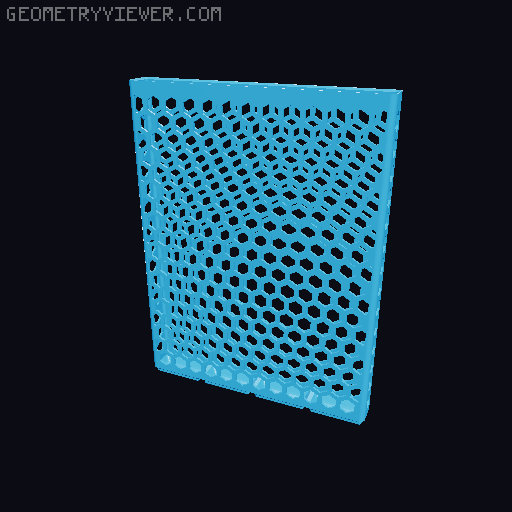 Gridfinity Hex Bins Light all sizes 3D model thumbnail