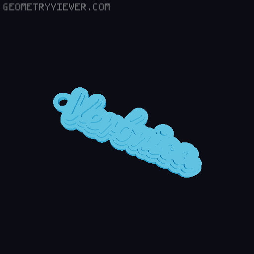 Customizable name keychain / tag 3D model thumbnail