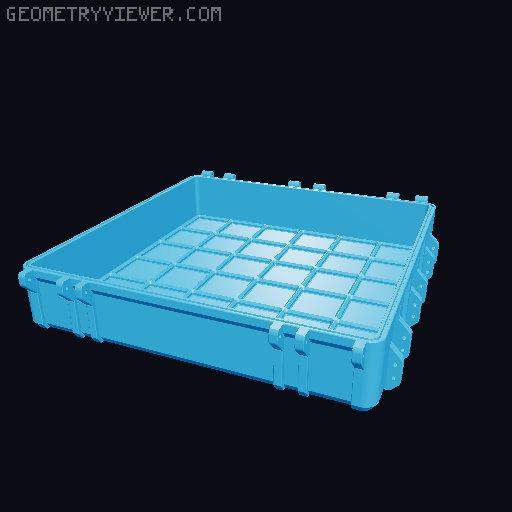 Gridfinity Rugged Storage Box, Parametric and Customizable 3D model thumbnail