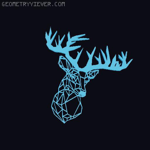 Deer Head low poly / Hirsch Kopf / reindeer head / Rentier Kopf 3D model thumbnail