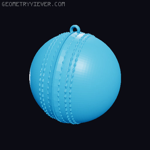 Cricket and Rugby Ball and Ornament 3D model thumbnail