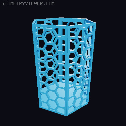 HSW hexagonal baskets v2 with full bottom 3D model thumbnail