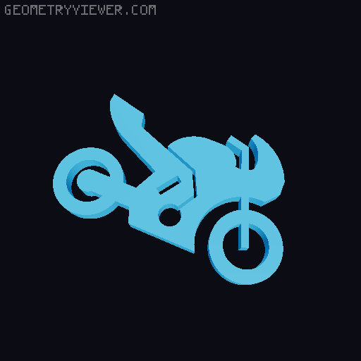 Motorcycle / Motorbike / Scooter / Moped Keyring / Bike Keyring/Keychain - Key Charm - Gift idea - Gift inspiration 3D model thumbnail