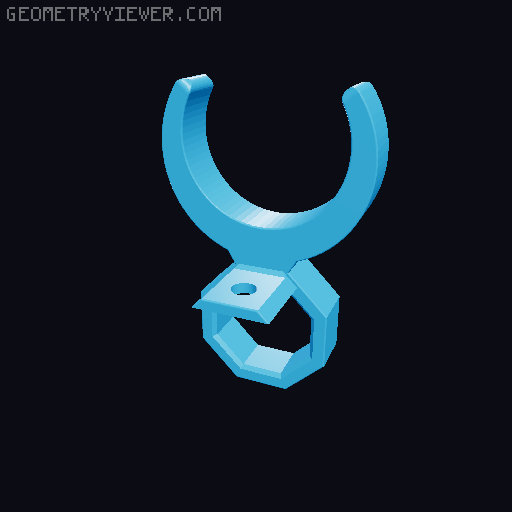 Pipe Clip for Round Bar Connector to Clamb Rods with Different Sizes 3D model thumbnail