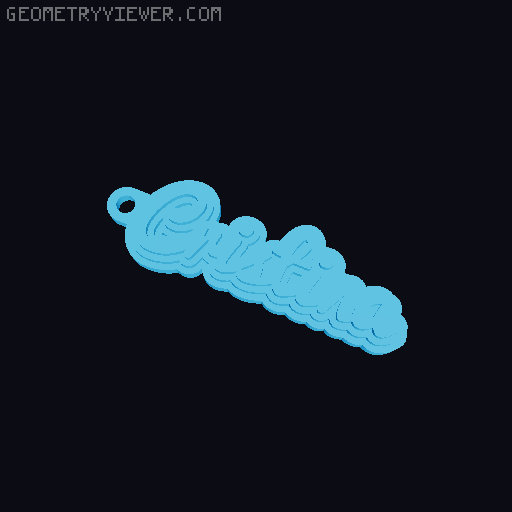 Customizable name keychain / tag 3D model thumbnail