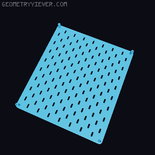 Skadis Pegboard, all sizes 80 to 360mm 3D model thumbnail