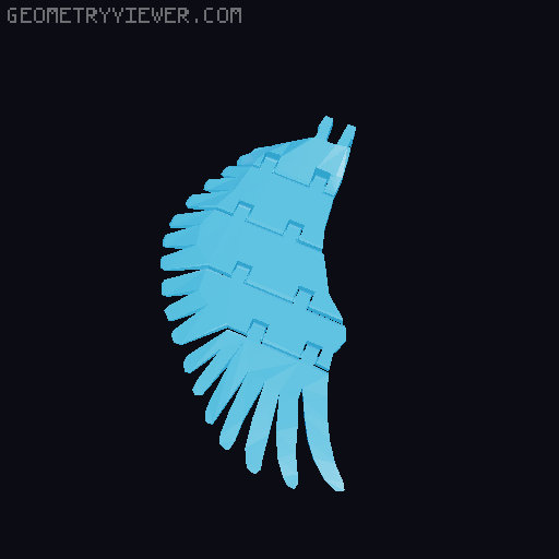 Jeffrey Yang's Flexi Alicorn wings with stronger joints 3D model thumbnail