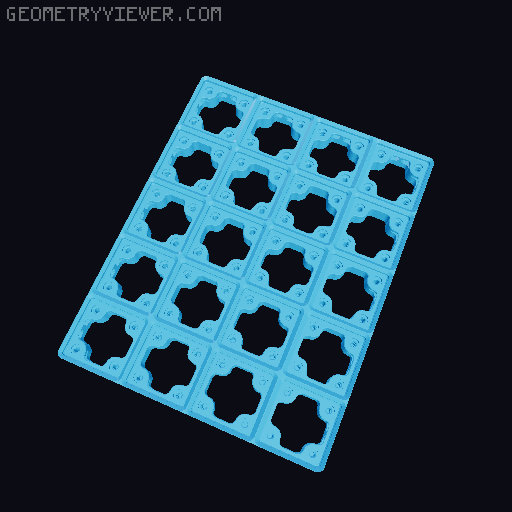 Gridfinity Stackable Modular baseplates 3D model thumbnail